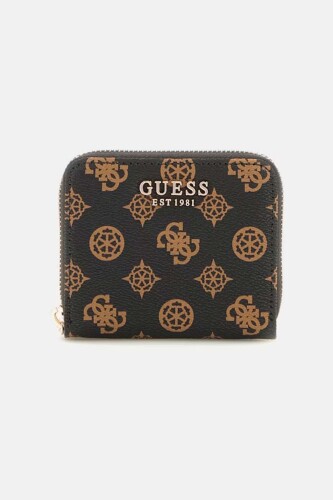Kadın Laurel 4G ve Peony Logolu Küçük Boy Cüzdan - Koyu Kahve - Guess