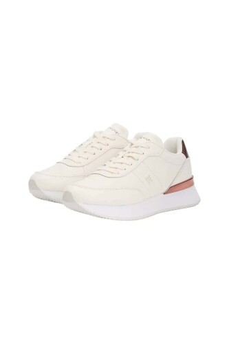 Kadın Metalik Detaylı Chic Fashion Runner Sneaker - Krem - Tommy Hilfiger