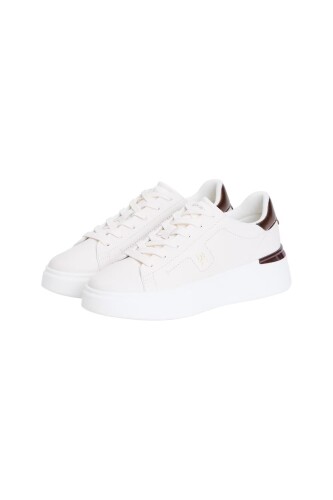 Kadın Metalik Detaylı Platform Tabanlı Sneaker - Beyaz/Bronz - Tommy Hilfiger