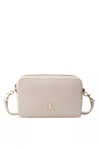 Kadın Minimalist Monogramlı Kamera Çantası - Taş - Calvin Klein