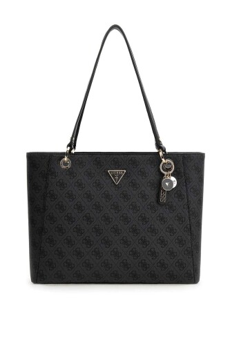 Kadın Monogram Desenli Aksesuarlı Tote Çanta - Antrasit - Guess