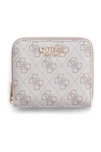 Kadın Monogram Desenli Fermuarlı Cüzdan - Bej - Guess