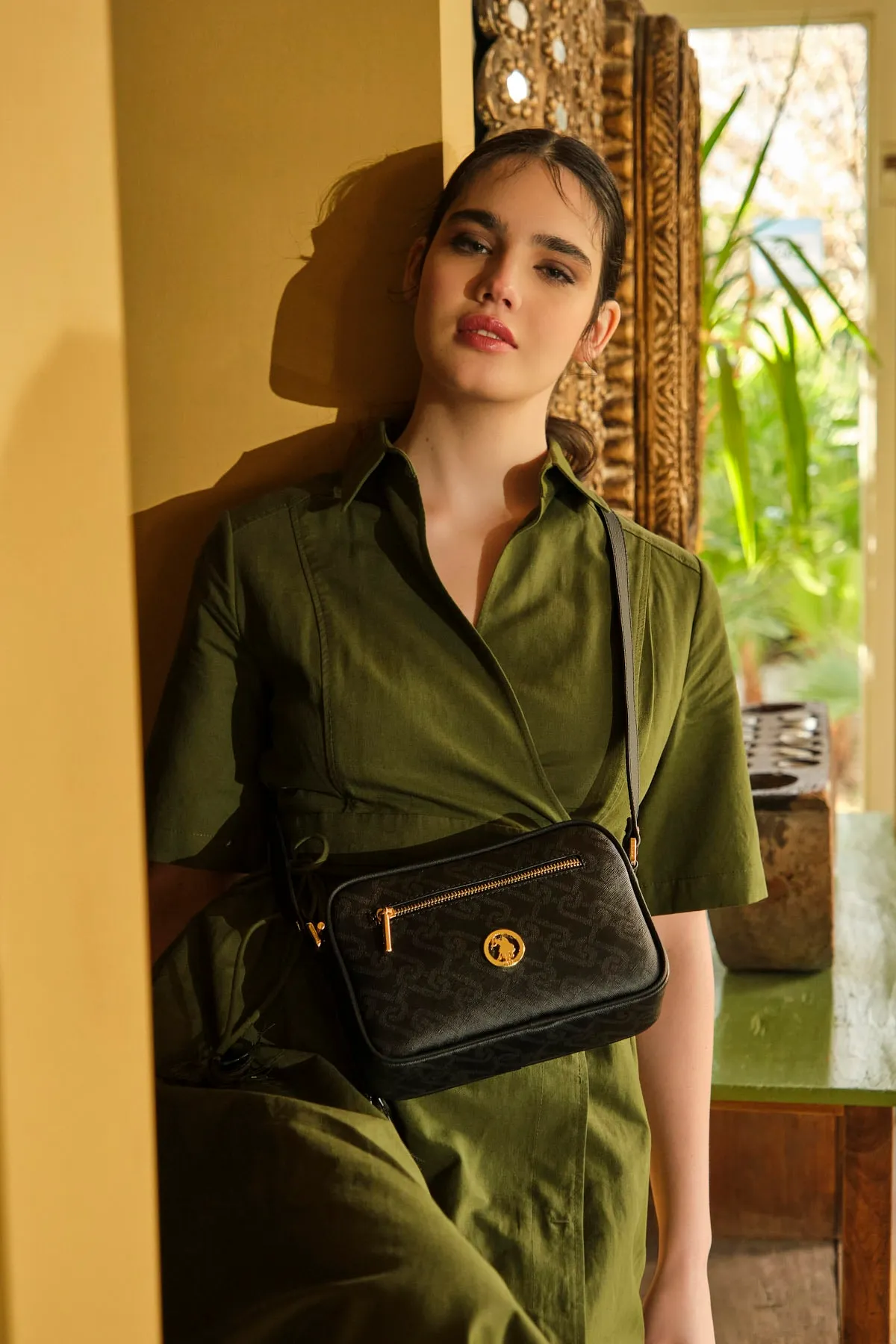 U.S. Polo Assn - Kadın Omuz Çantası-Siyah