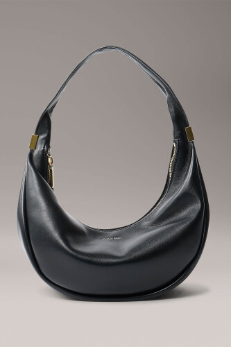 Kadın Pinched Soft Crescent SM Omuz Çantası - Siyah 