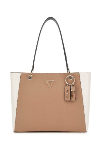 Kadın Renk Bloklu Tote Çanta - Bej - Guess