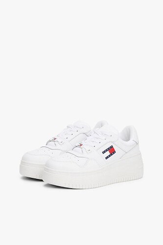 Kadın Retro Basketbol Stili Platform Tabanlı Sneaker - Beyaz - Tommy Hilfiger
