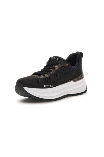 Kadın Runit2 Monogram Desenli Kalın Tabanlı Sneaker - Siyah - Guess