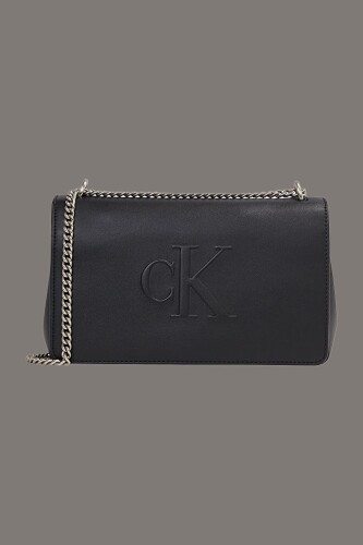 Kadın Sculpted Flap Omuz Çantası - Siyah - Calvin Klein