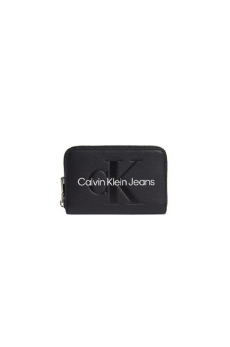 Kadın SCULPTED MED ZIP AROUND MONO Cüzdan-Siyah - Calvin Klein