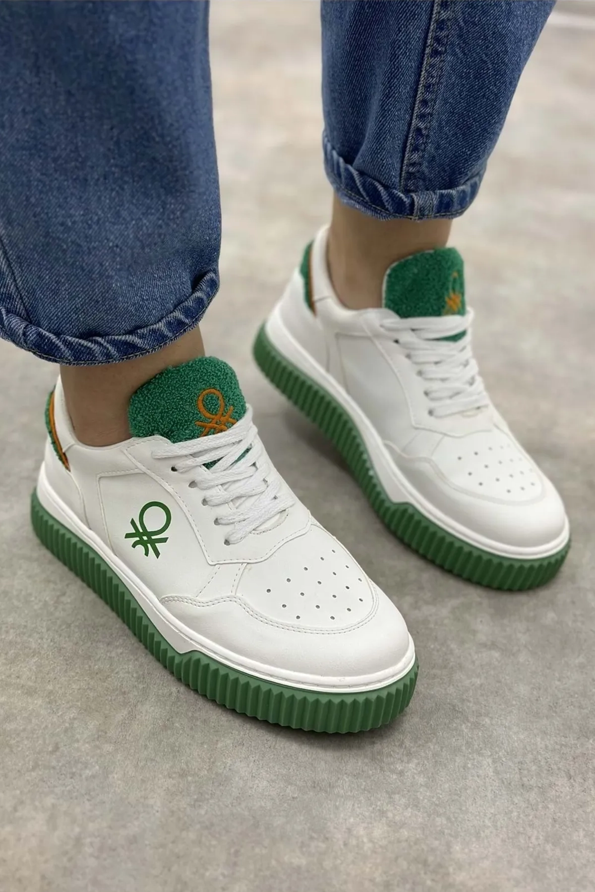 Kadın Spor Ayakkabı BN-31202-Beyaz-Yeşil