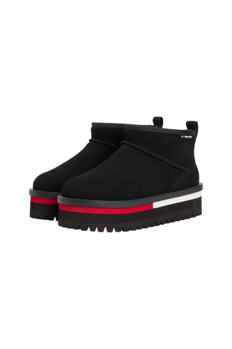 Kadın Süet Platform Tabanlı Kar Botu - Siyah - Tommy Hilfiger