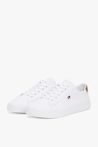 Kadın Th Canvas Lace Up Sneakers - Beyaz - Tommy Hilfiger