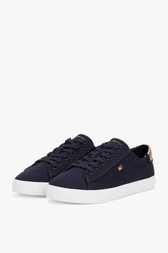 Kadın Th Canvas Lace Up Sneakers - Lacivert - Tommy Hilfiger