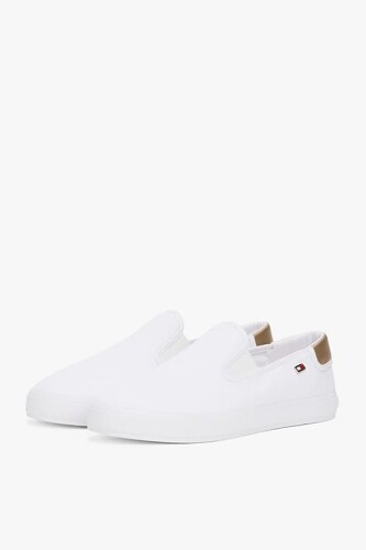 Kadın Th Canvas Slip-On Sneakers - Beyaz - Tommy Hilfiger