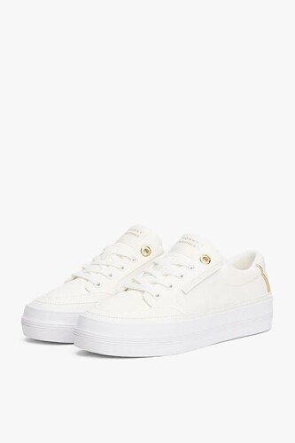 Kadın Th Essential Contrast Trim Sneakers - Ekru - Tommy Hilfiger