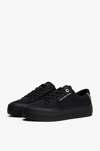 Kadın Th Essential Contrast Trim Sneakers - Siyah - Tommy Hilfiger