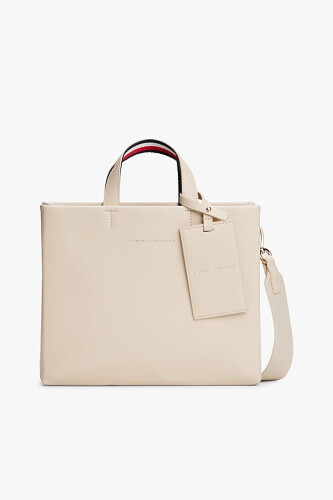 Kadın TH Established Med Shopper El Çantası - Bej - Tommy Hilfiger