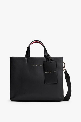 Kadın TH Established Med Shopper El Çantası - Siyah - Tommy Hilfiger