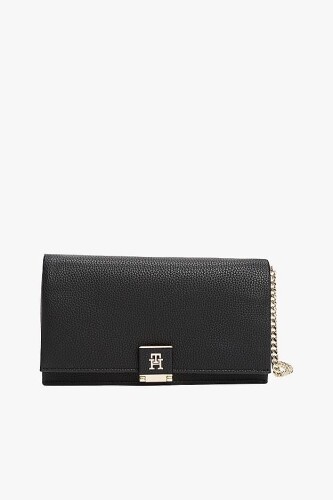 Kadın Th Flap Zincirli Çapraz Çanta - Siyah - Tommy Hilfiger