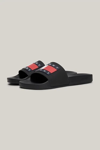 Kadın TH Logo Kabartmalı Terlik - Siyah - Tommy Hilfiger