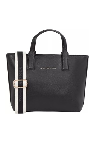 Kadın TH Logotape Mini Tote El Çantası - Siyah - Tommy Hilfiger