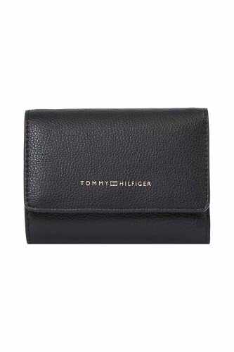 Kadın TH Logotape Trifold Cüzdan - Siyah - Tommy Hilfiger