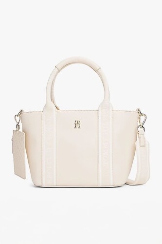 Kadın Th Mini Tote Omuz Çantası - Krem - Tommy Hilfiger