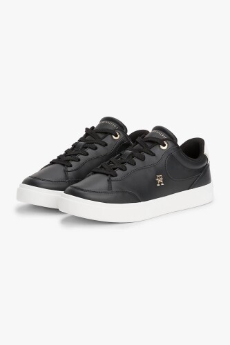 Kadın Th Monogram Court Sneaker - Siyah - Tommy Hilfiger