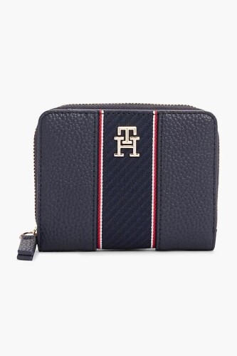 Kadın TH Monogram Fermuarlı Cüzdan - Lacivert - Tommy Hilfiger