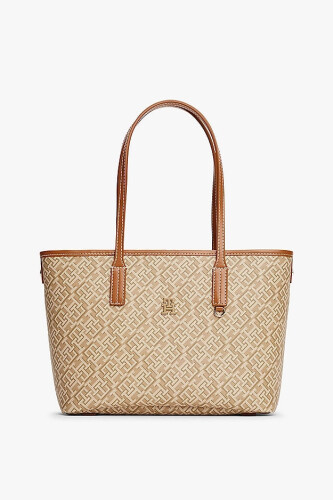 Kadın Th Monoplay Mini Tote Çanta - Kahverengi - Tommy Hilfiger