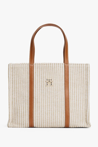Kadın Th Premium Tote Plaj Çantası - Krem - Tommy Hilfiger