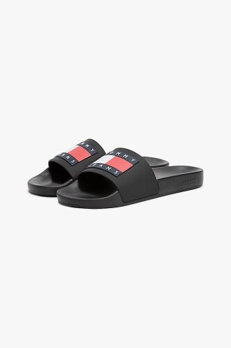 Kadın Tj Bayrak Logo Terlik - Siyah - Tommy Hilfiger