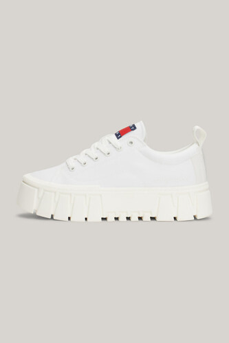 Kadın TJW Cleat Düz Kalın Tabanlı Spor Ayakkabı - Beyaz - Tommy Hilfiger