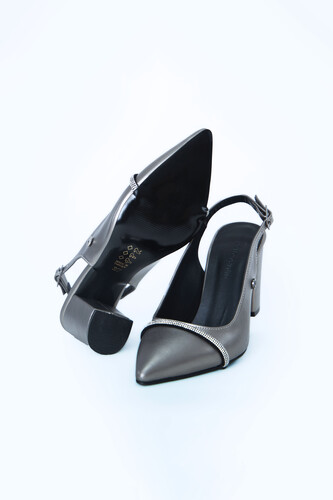 Kadın Topuklu Ayakkabı PC-52203-Platin - Thumbnail