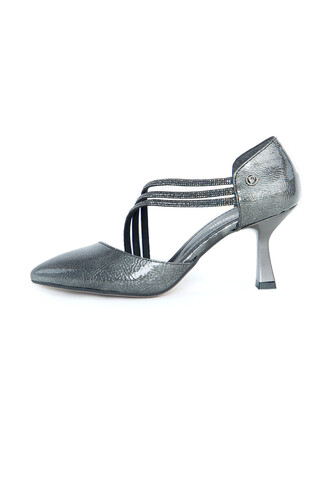 Kadın Topuklu Ayakkabı PC-52225-Platin - Thumbnail
