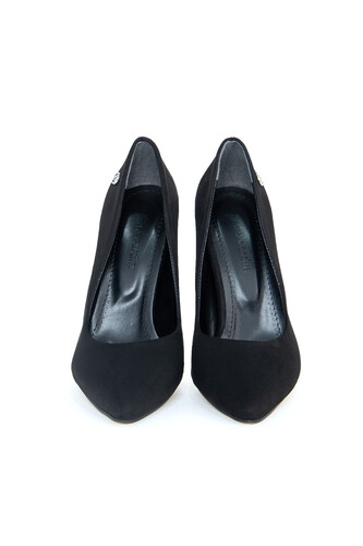 Kadın Topuklu Ayakkabı PC-52281-Siyah Süet - Thumbnail