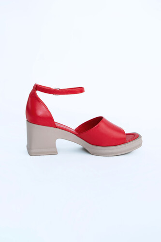 Kadın Topuklu Ayakkabı Z395001-Krımızı - Thumbnail