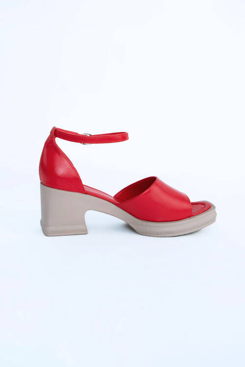 Kadın Topuklu Ayakkabı Z395001-Krımızı
