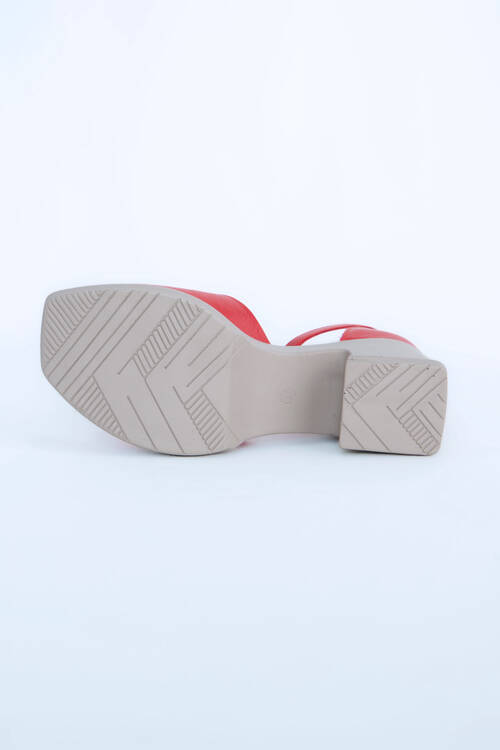 Kadın Topuklu Ayakkabı Z395001-Krımızı