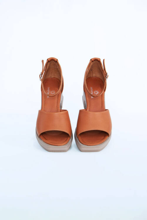 Kadın Topuklu Ayakkabı Z395001-Taba