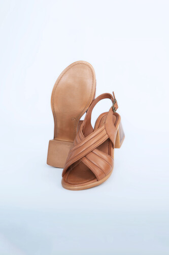 Kadın Topuklu Ayakkabı Z6912003-Taba - Thumbnail