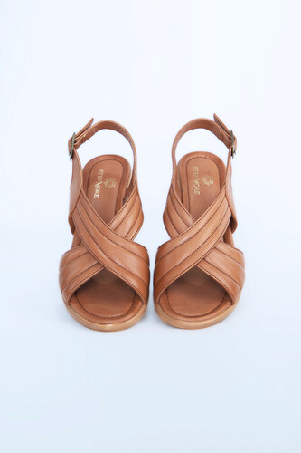 Kadın Topuklu Ayakkabı Z6912003-Taba - Thumbnail