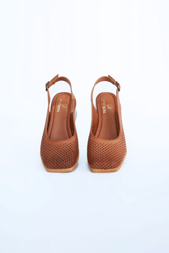 Kadın Topuklu Ayakkabı Z6919002-Taba - Thumbnail