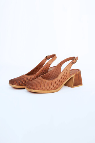 Kadın Topuklu Ayakkabı Z6919002-Taba - Thumbnail
