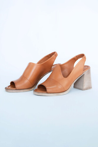 Kadın Topuklu Ayakkabı Z6954004-Taba - Thumbnail