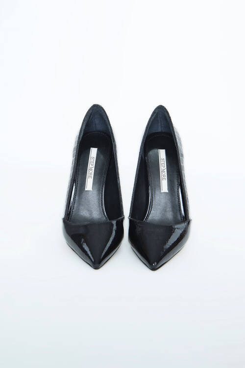 Kadın Topuklu Ayakkabı Z711437-Siyah Rugan