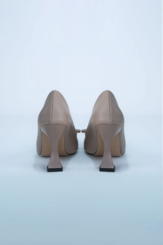 Kadın Topuklu Ayakkabı Z711582-Vizon - Thumbnail