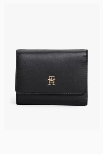 Kadın Trifold Fermuarlı Kart Bölmeli Cüzdan - Siyah - Tommy Hilfiger