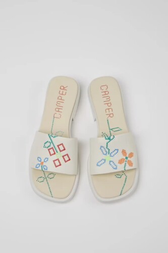 Kadın TWS Deri Sandalet - Beyaz - Camper