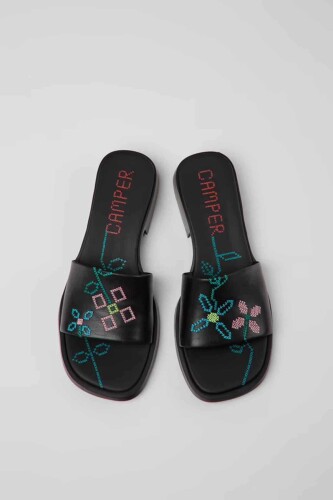 Kadın TWS Deri Sandalet - Siyah - Camper